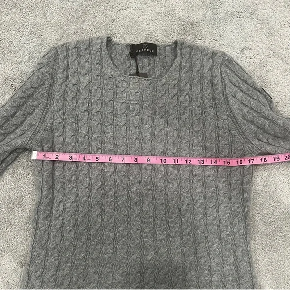 Vestrum Nozawa Italian Merino Wool & Cashmere Gray Knit Sweater Women’s M NWT - Picture 11 of 12